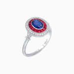 Load image into Gallery viewer, Oval Cut Center Stone Double Halo Ring Mounting with French Cut Gemstone Accents - Shahin Jewelry