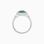 Load image into Gallery viewer, Oval Cut Center Stone Double Halo Ring Mounting with French Cut Gemstone Accents - Shahin Jewelry