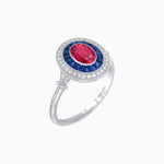 Load image into Gallery viewer, Oval Cut Center Stone Double Halo Ring Mounting with French Cut Gemstone Accents - Shahin Jewelry