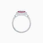 Load image into Gallery viewer, Oval Cut Center Stone Double Halo Ring Mounting with French Cut Gemstone Accents - Shahin Jewelry