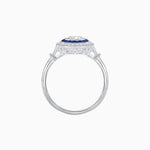 Load image into Gallery viewer, Oval Cut Center Stone Double Halo Ring Mounting with French Cut Gemstone Accents - Shahin Jewelry