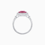 Load image into Gallery viewer, Oval Cut Center Stone Double Halo Ring Mounting with French Cut Gemstone Accents - Shahin Jewelry