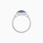 Load image into Gallery viewer, Oval Cut Center Stone Double Halo Ring Mounting with French Cut Gemstone Accents - Shahin Jewelry