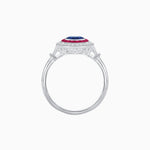 Load image into Gallery viewer, Oval Cut Center Stone Double Halo Ring Mounting with French Cut Gemstone Accents - Shahin Jewelry