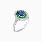 Load image into Gallery viewer, Oval Cut Center Stone Double Halo Ring Mounting with French Cut Gemstone Accents - Shahin Jewelry