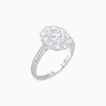 Load image into Gallery viewer, Oval Cut Center Stone Ring Mounting with Diamond Halo - Shahin Jewelry