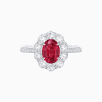Load image into Gallery viewer, Oval Cut Center Stone Ring Mounting with Diamond Halo - Shahin Jewelry