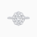 Load image into Gallery viewer, Oval Cut Center Stone Ring Mounting with Diamond Halo - Shahin Jewelry