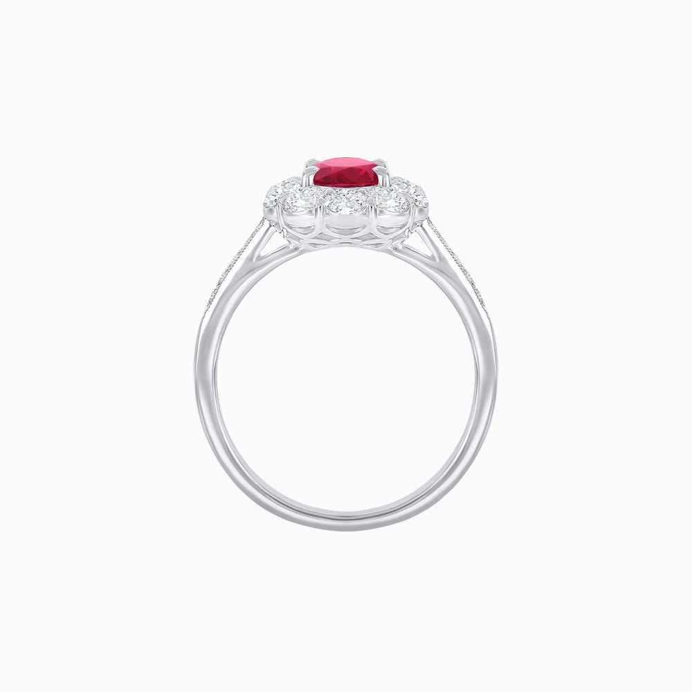 Oval Cut Center Stone Ring Mounting with Diamond Halo - Shahin Jewelry