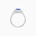 Load image into Gallery viewer, Oval Cut Ring with Baguette Diamond Halo and Diamond-Accented Shank - Shahin Jewelry