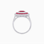 Load image into Gallery viewer, Oval Gemstone Triple Halo Ring - Shahin Jewelry
