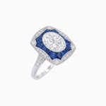 Load image into Gallery viewer, Oval Shape Art Deco Inspired Ring with Diamond - Shahin Jewelry
