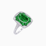 Load image into Gallery viewer, Oval Shape Art Deco Inspired Ring with Gemstone - Shahin Jewelry
