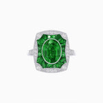 Load image into Gallery viewer, Oval Shape Art Deco Inspired Ring with Gemstone - Shahin Jewelry
