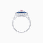 Load image into Gallery viewer, Oval Shape Art Deco Inspired Ring with Gemstone - Shahin Jewelry
