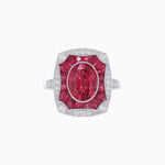 Load image into Gallery viewer, Oval Shape Art Deco Inspired Ring with Gemstone - Shahin Jewelry
