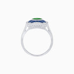 Load image into Gallery viewer, Oval Shape Art Deco Inspired Ring with Gemstone - Shahin Jewelry
