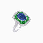 Load image into Gallery viewer, Oval Shape Art Deco Inspired Ring with Gemstone - Shahin Jewelry
