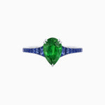 Load image into Gallery viewer, Pear - Shape Center Stone Mounting Ring with Channel - Set Accents - Shahin Jewelry

