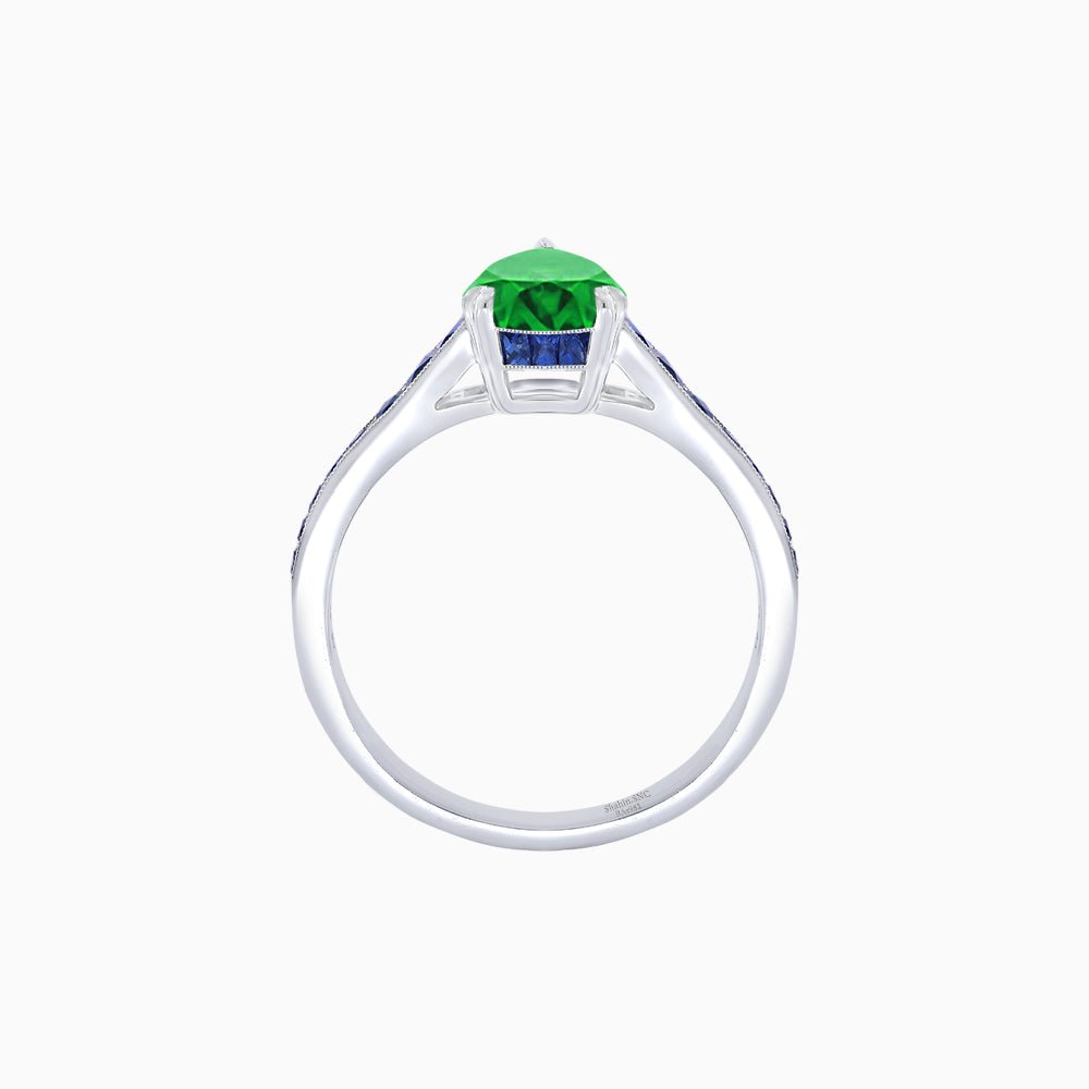 Pear - Shape Center Stone Mounting Ring with Channel - Set Accents - Shahin Jewelry