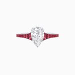 Load image into Gallery viewer, Pear - Shape Center Stone Mounting Ring with Channel - Set Accents - Shahin Jewelry
