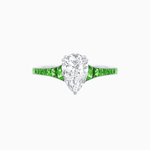 Load image into Gallery viewer, Pear - Shape Center Stone Mounting Ring with Channel - Set Accents - Shahin Jewelry
