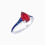 Load image into Gallery viewer, Pear - Shape Center Stone Mounting Ring with Channel - Set Accents - Shahin Jewelry
