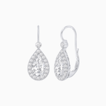 Load image into Gallery viewer, Pear Shape Halo Drop Earrings with Diamond | Mounting - Shahin Jewelry