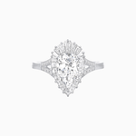 Load image into Gallery viewer, Pear - Shaped Halo Engagement Ring Mounting with Baguette &amp; Round Diamonds - Shahin Jewelry
