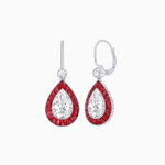 Load image into Gallery viewer, Pear - Shaped Halo Gemstone and Diamond Mounting Earrings - Shahin Jewelry
