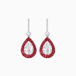 Load image into Gallery viewer, Pear - Shaped Halo Gemstone and Diamond Mounting Earrings - Shahin Jewelry
