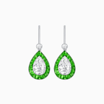 Load image into Gallery viewer, Pear - Shaped Halo Gemstone and Diamond Mounting Earrings - Shahin Jewelry
