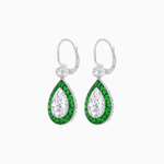 Load image into Gallery viewer, Pear - Shaped Halo Gemstone and Diamond Mounting Earrings - Shahin Jewelry
