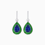 Load image into Gallery viewer, Pear-Shaped Halo Gemstone and Diamond Mounting Earrings - Shahin Jewelry