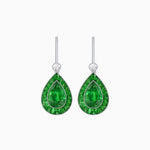 Load image into Gallery viewer, Pear-Shaped Halo Gemstone and Diamond Mounting Earrings - Shahin Jewelry