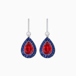 Load image into Gallery viewer, Pear-Shaped Halo Gemstone and Diamond Mounting Earrings - Shahin Jewelry