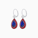 Load image into Gallery viewer, Pear-Shaped Halo Gemstone and Diamond Mounting Earrings - Shahin Jewelry