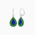 Load image into Gallery viewer, Pear-Shaped Halo Gemstone and Diamond Mounting Earrings - Shahin Jewelry