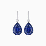 Load image into Gallery viewer, Pear-Shaped Halo Gemstone and Diamond Mounting Earrings - Shahin Jewelry