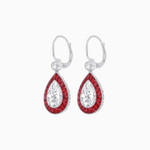 Load image into Gallery viewer, Pear - Shaped Halo Gemstone and Diamond Mounting Earrings - Shahin Jewelry

