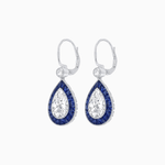 Load image into Gallery viewer, Pear - Shaped Halo Gemstone and Diamond Mounting Earrings - Shahin Jewelry
