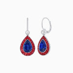 Load image into Gallery viewer, Pear-Shaped Halo Gemstone and Diamond Mounting Earrings - Shahin Jewelry