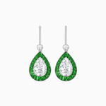 Load image into Gallery viewer, Pear - Shaped Halo Gemstone and Diamond Mounting Earrings - Shahin Jewelry
