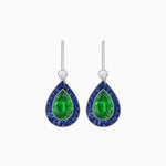 Load image into Gallery viewer, Pear-Shaped Halo Gemstone and Diamond Mounting Earrings - Shahin Jewelry