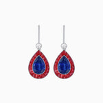 Load image into Gallery viewer, Pear-Shaped Halo Gemstone and Diamond Mounting Earrings - Shahin Jewelry