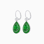 Load image into Gallery viewer, Pear-Shaped Halo Gemstone and Diamond Mounting Earrings - Shahin Jewelry