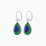 Load image into Gallery viewer, Pear-Shaped Halo Gemstone and Diamond Mounting Earrings - Shahin Jewelry