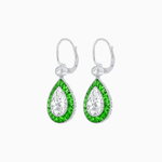 Load image into Gallery viewer, Pear - Shaped Halo Gemstone and Diamond Mounting Earrings - Shahin Jewelry

