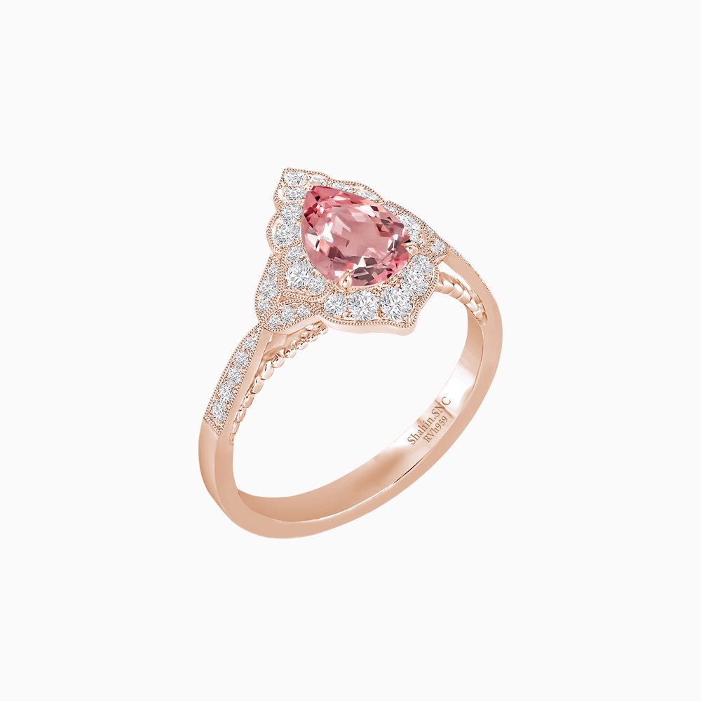 Pink Morganite Engagement Ring - Shahin Jewelry