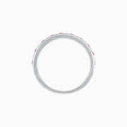 Princess Cut Channel Set Ruby and Baguette Diamond Ring Band - Shahin Jewelry